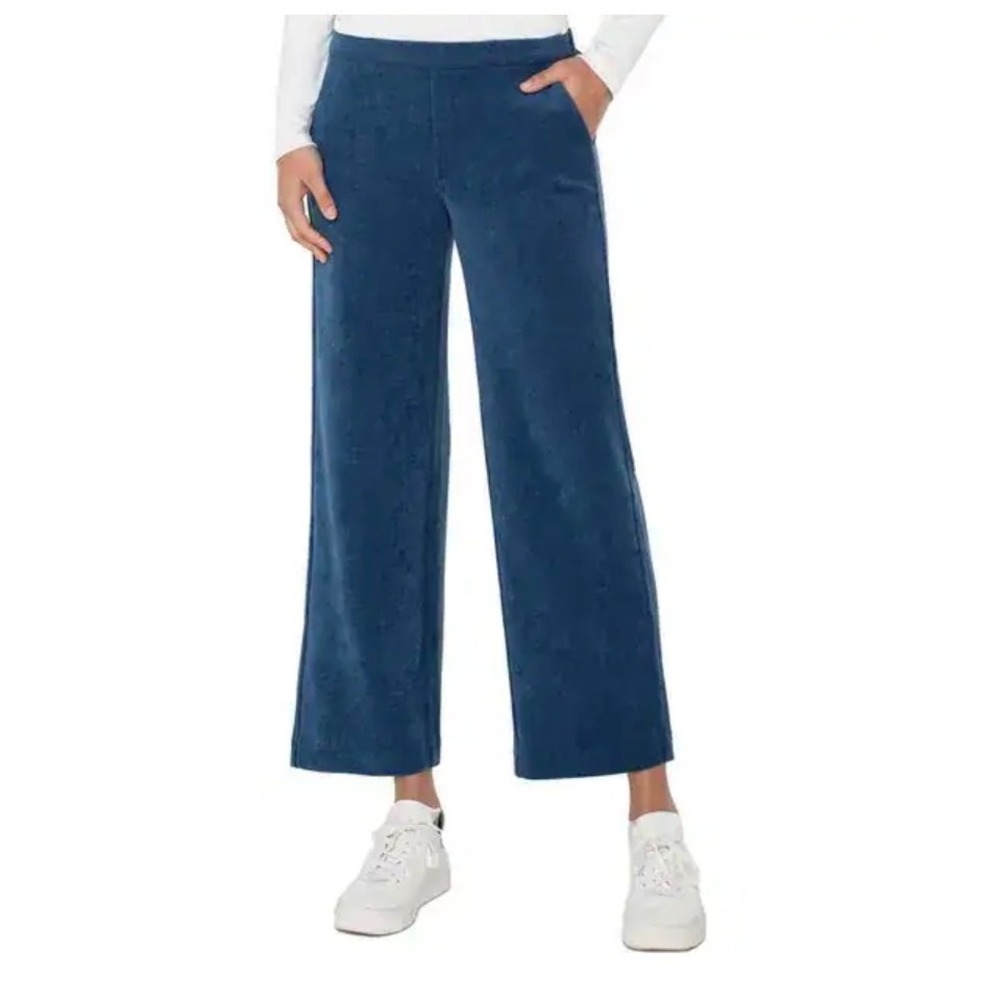 Liverpool Los Angeles Blue Corduroy Wide Leg Pull On Pants Size M NEW